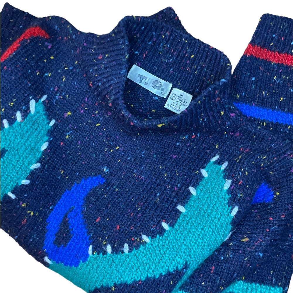 Vintage T.Q. Women’s Sweater Size Medium‎ Confetti/Paisley Design 80’s Style - Picture 7 of 7